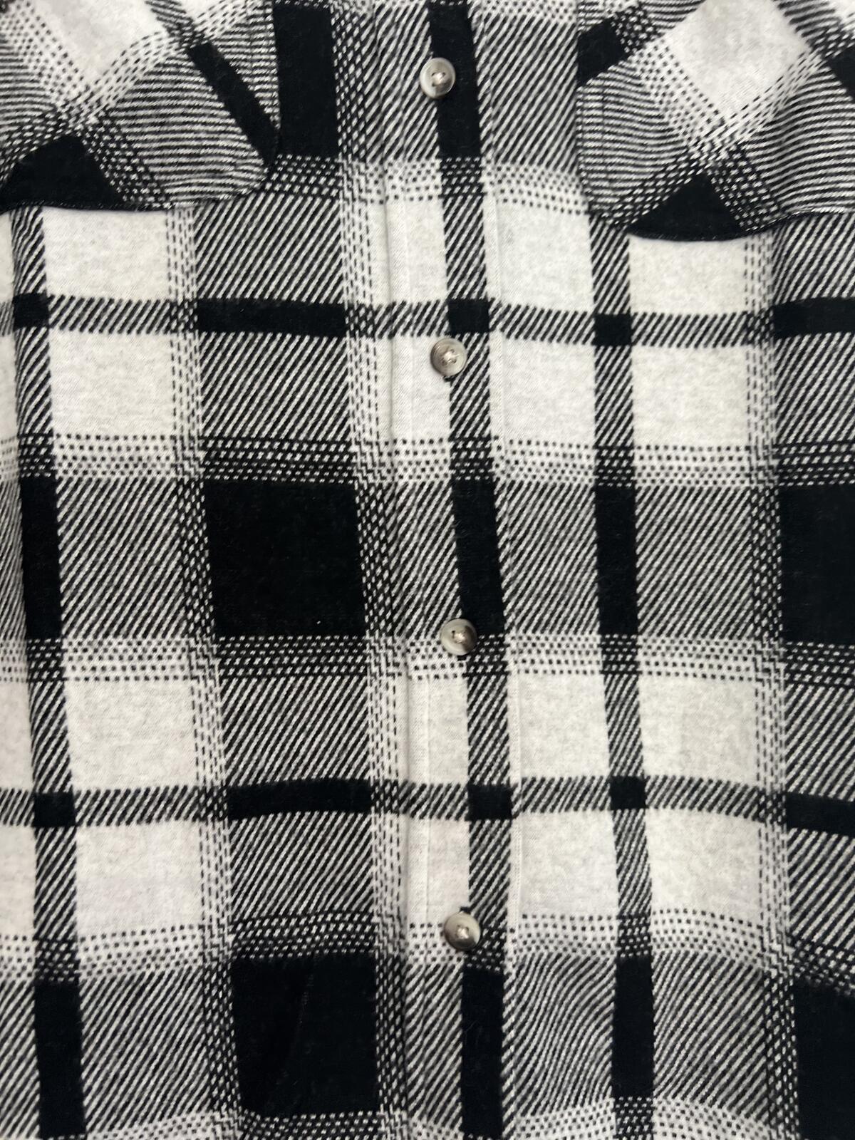 Ladies soft feel black check shirt, size medium