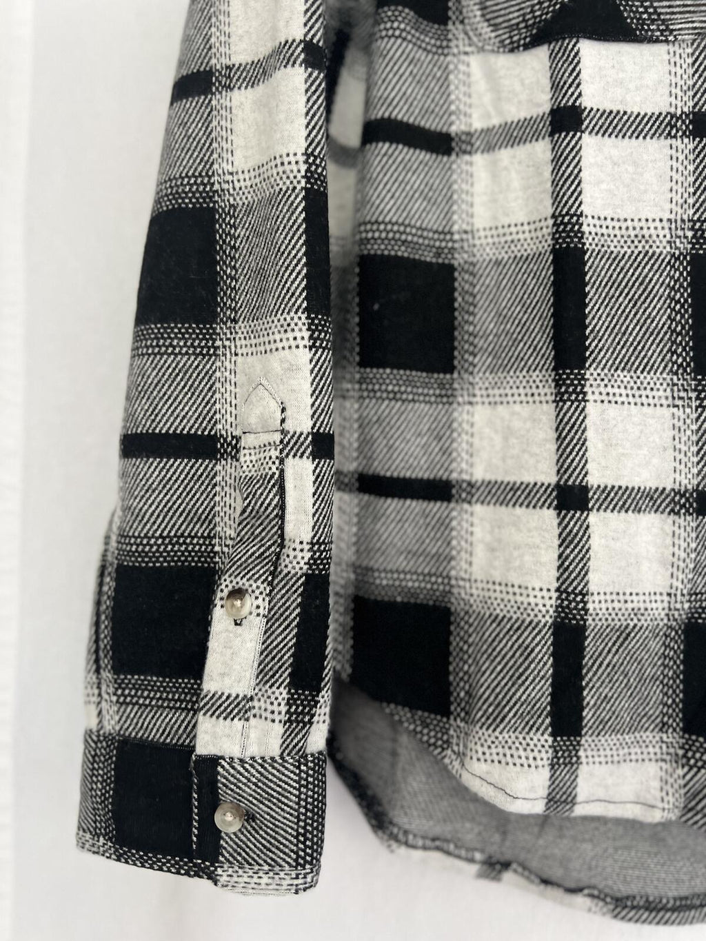 Ladies soft feel black check shirt, size medium