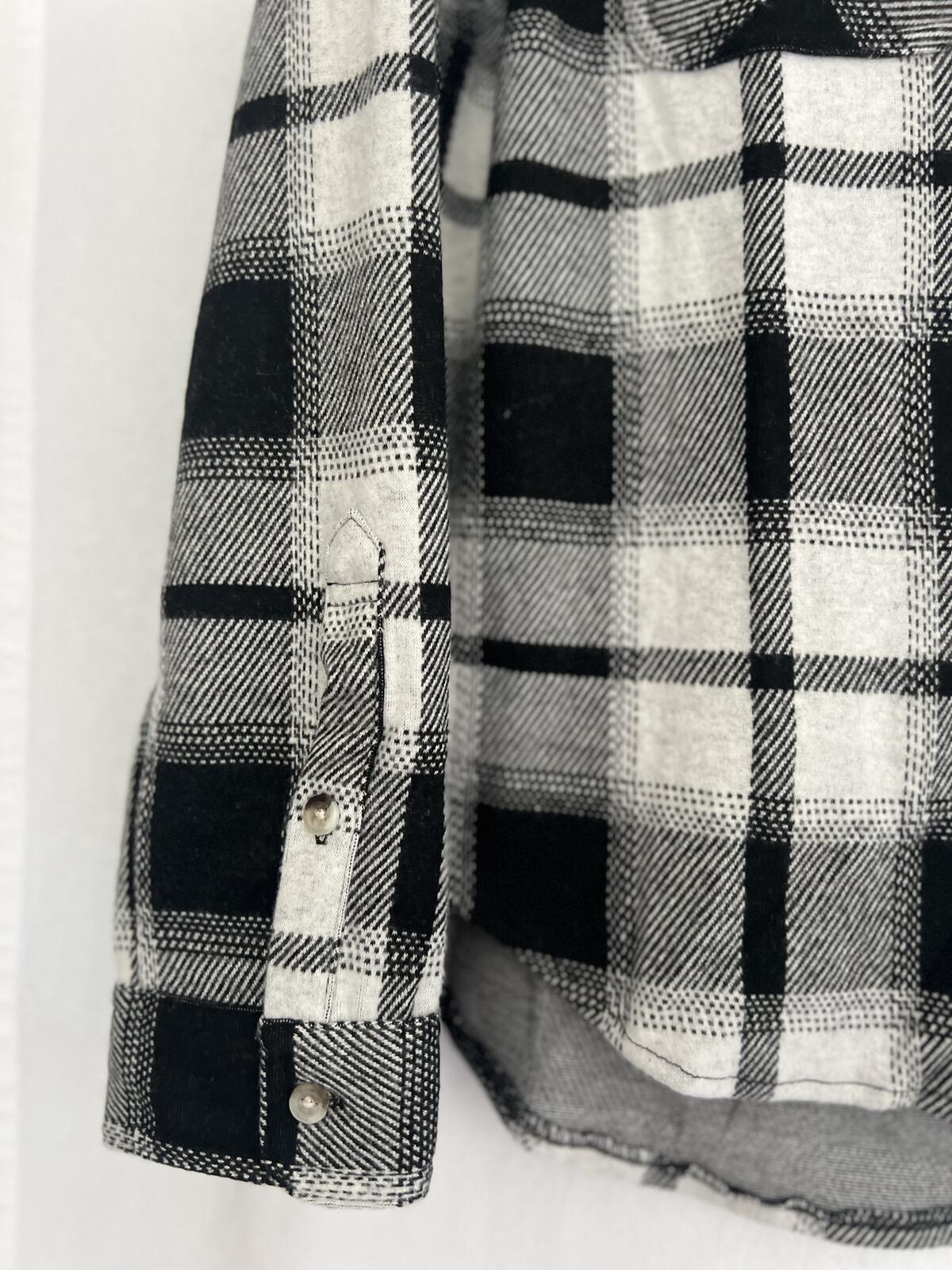 Ladies soft feel black check shirt, size medium