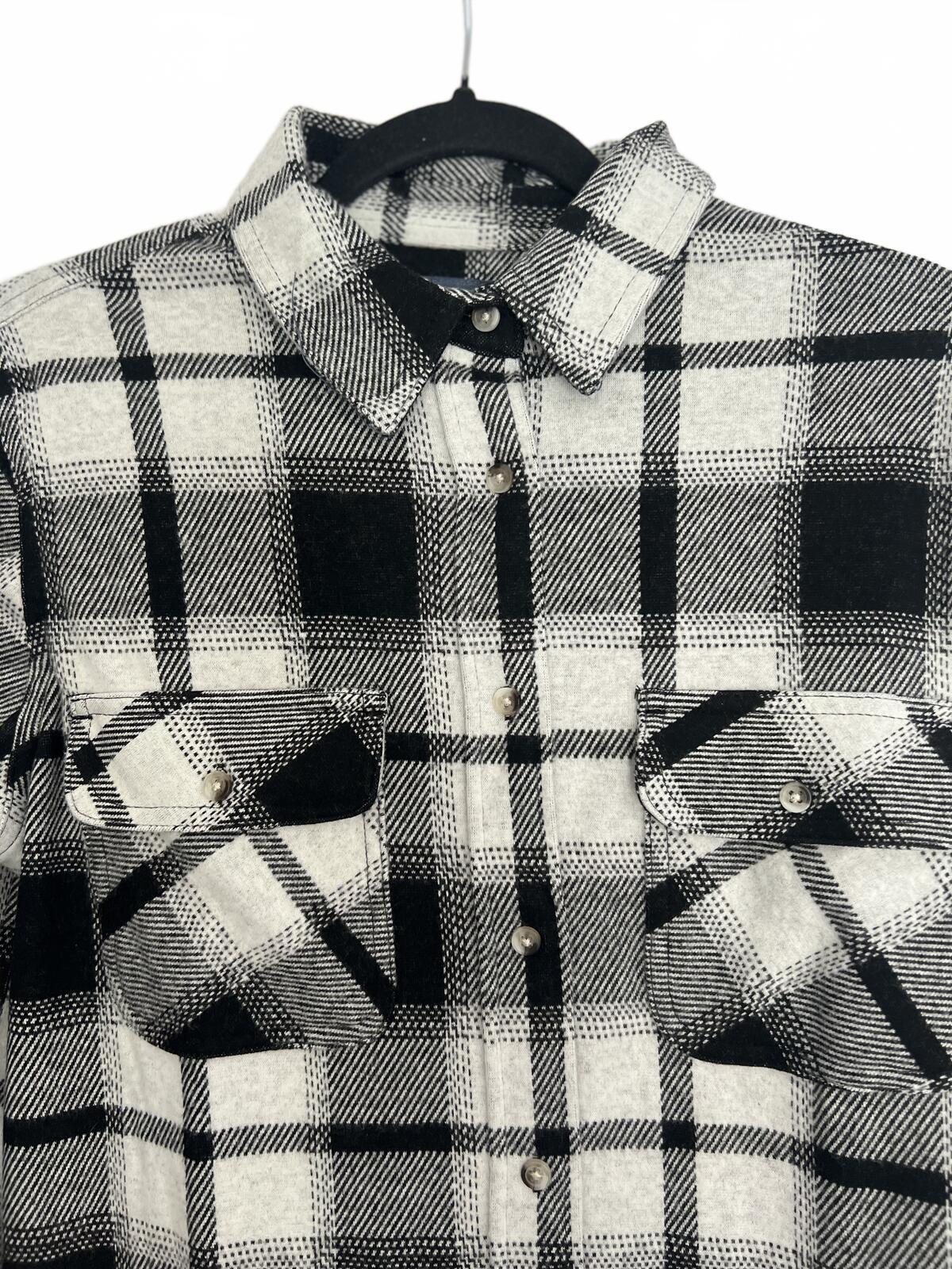 Ladies soft feel black check shirt, size medium