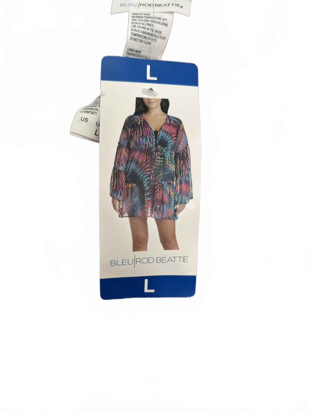 Multicoloured beach cover up blouse, size large