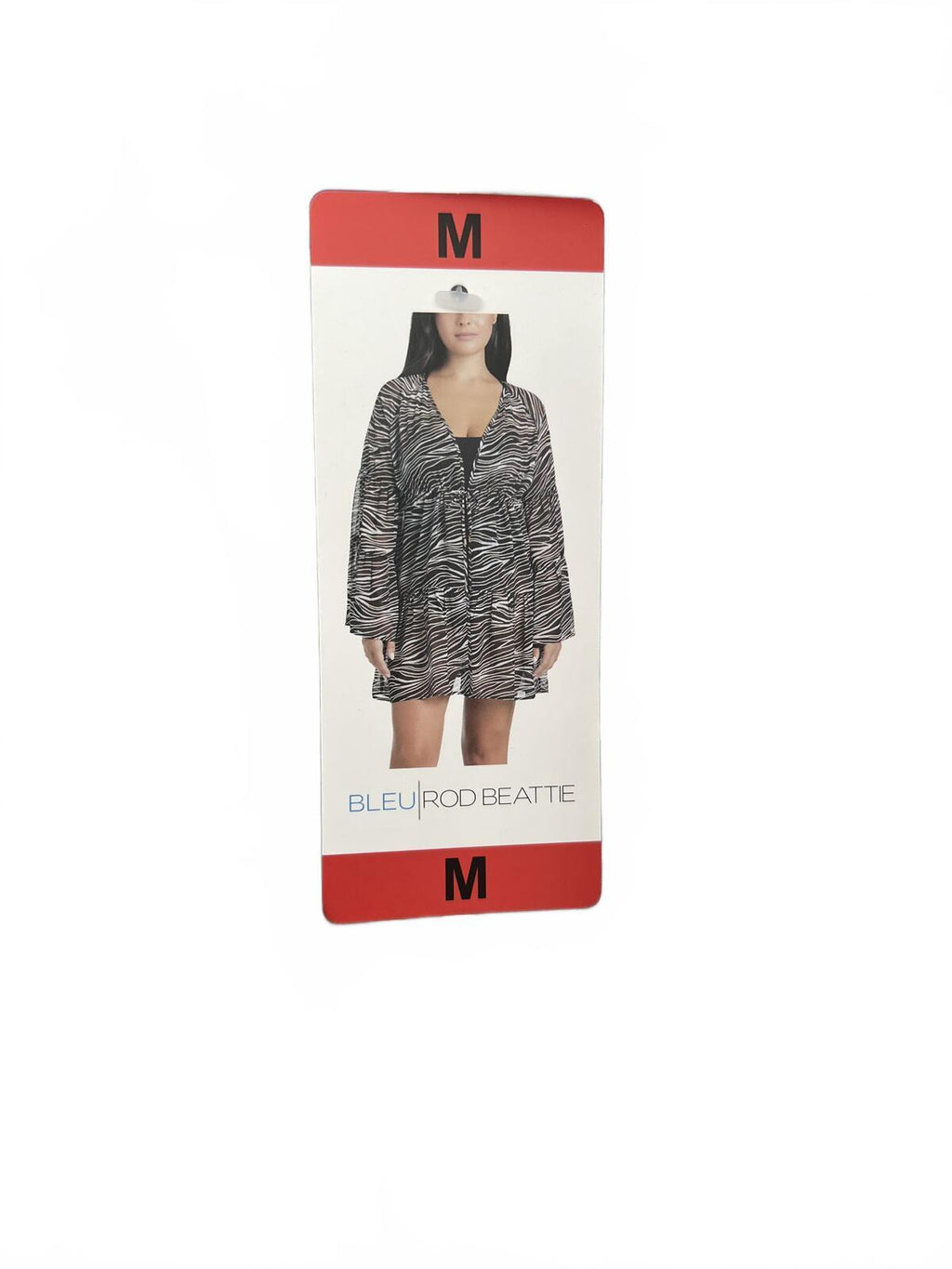 Zebra print beach cover up blouse, size medium