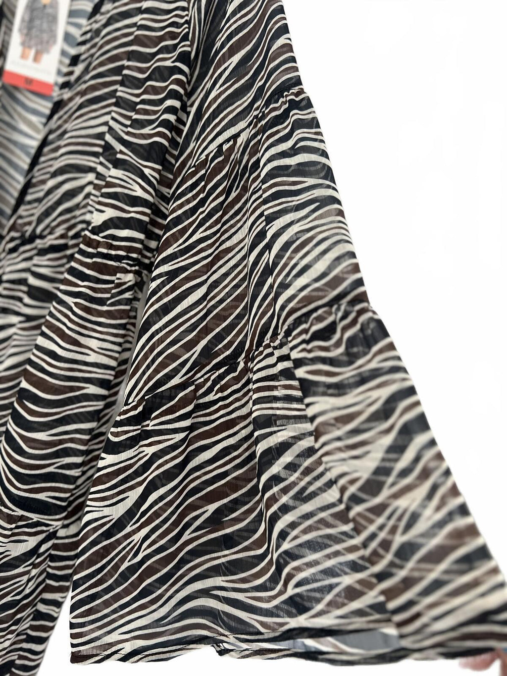 Zebra print beach cover up blouse, size medium