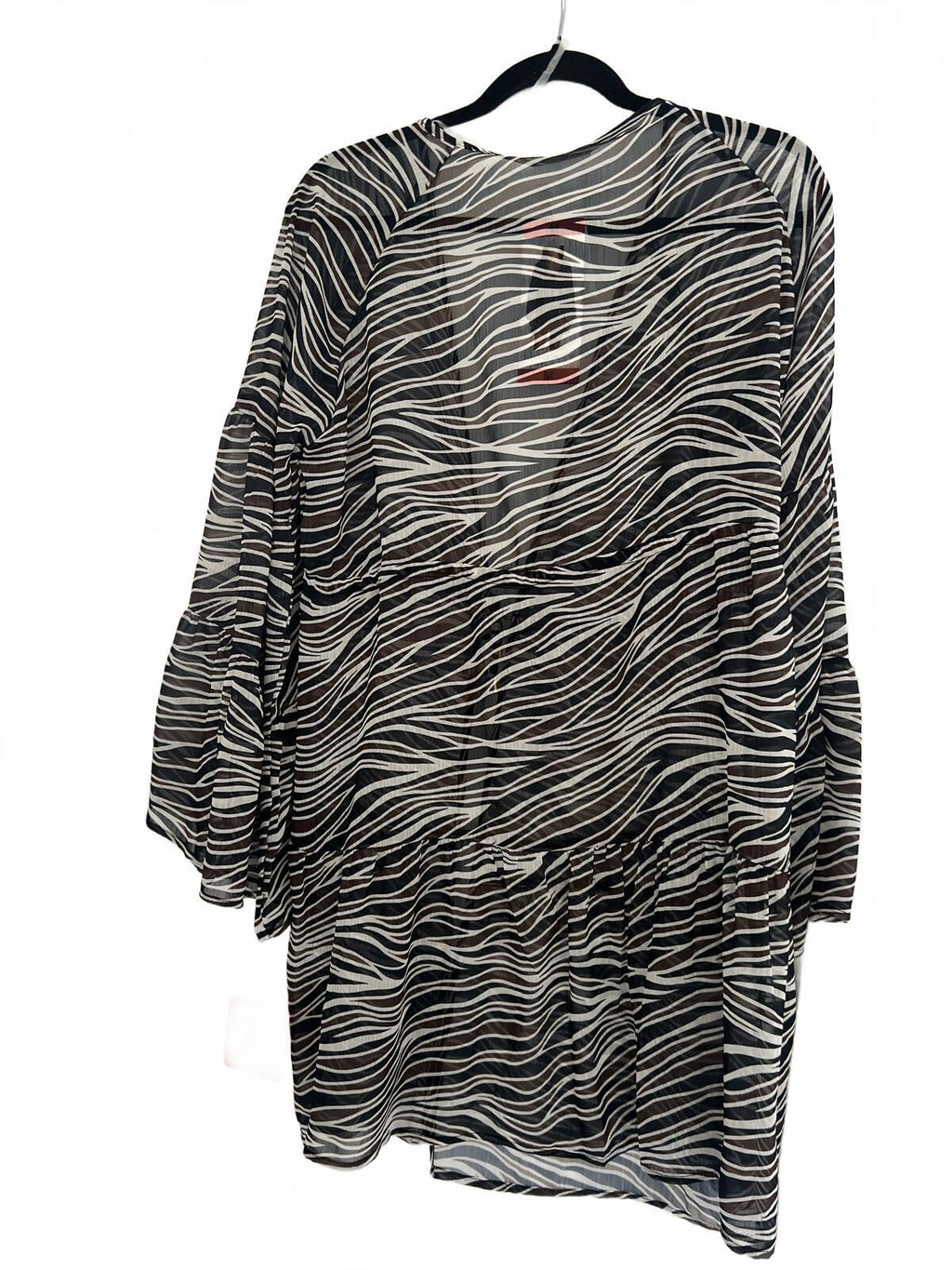 Zebra print beach cover up blouse, size medium