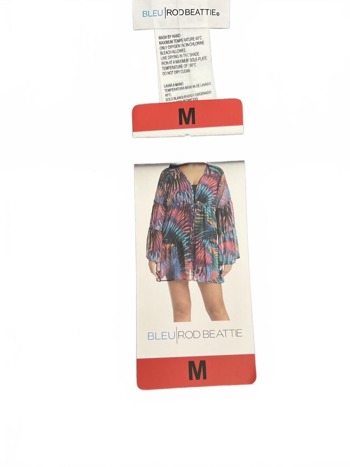 Multicoloured beach cover up blouse, size medium