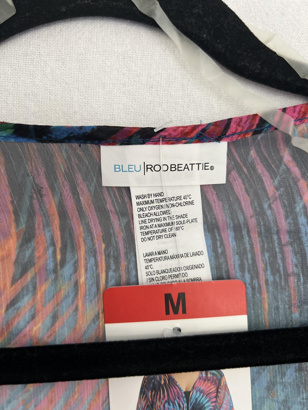Multicoloured beach cover up blouse, size medium