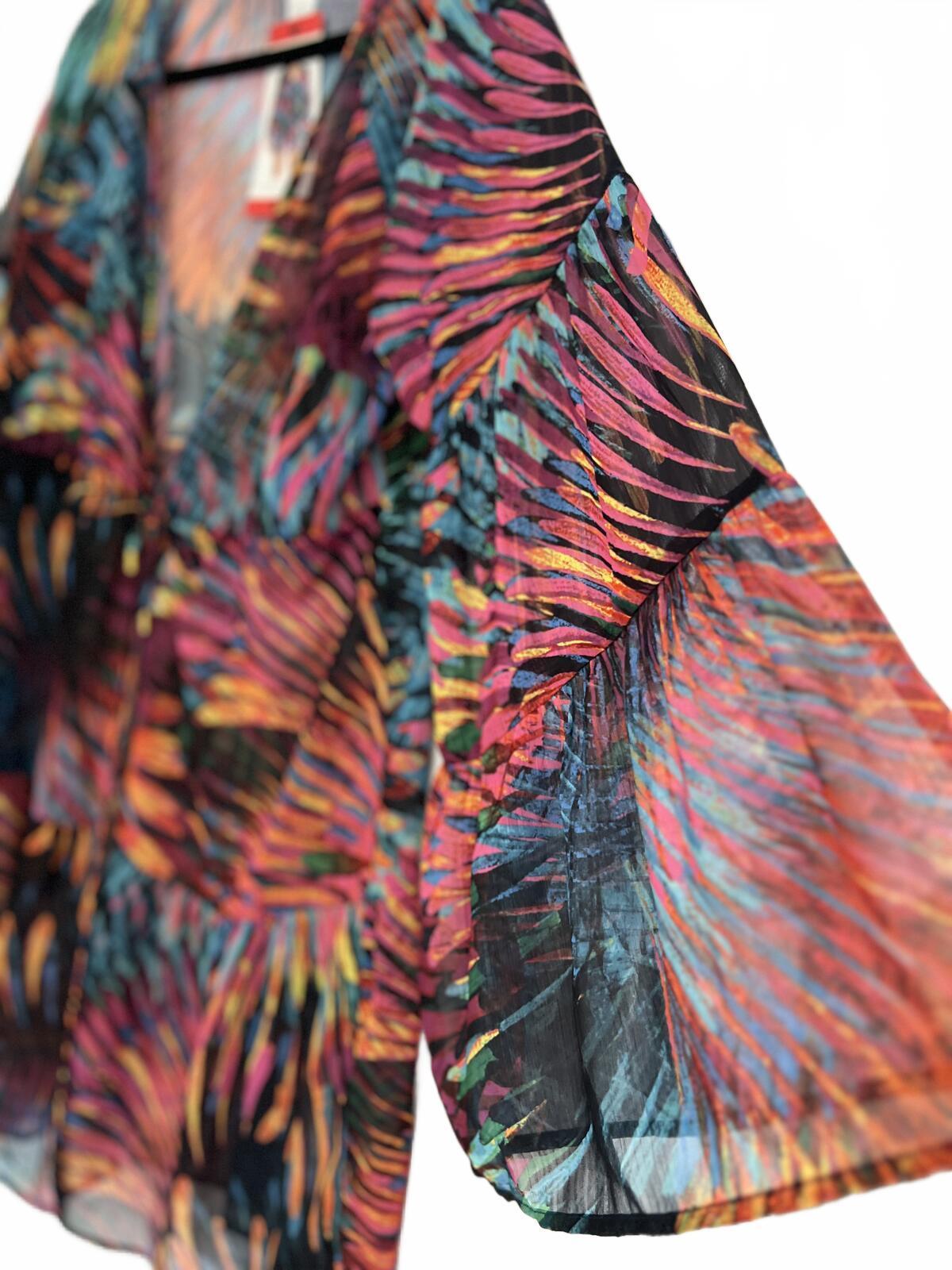 Multicoloured beach cover up blouse, size medium