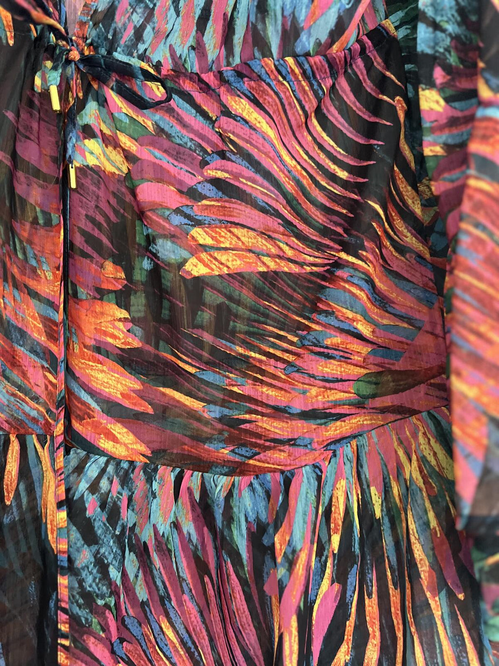 Multicoloured beach cover up blouse, size medium