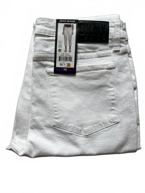 DKNY white cropped jeans, size 14