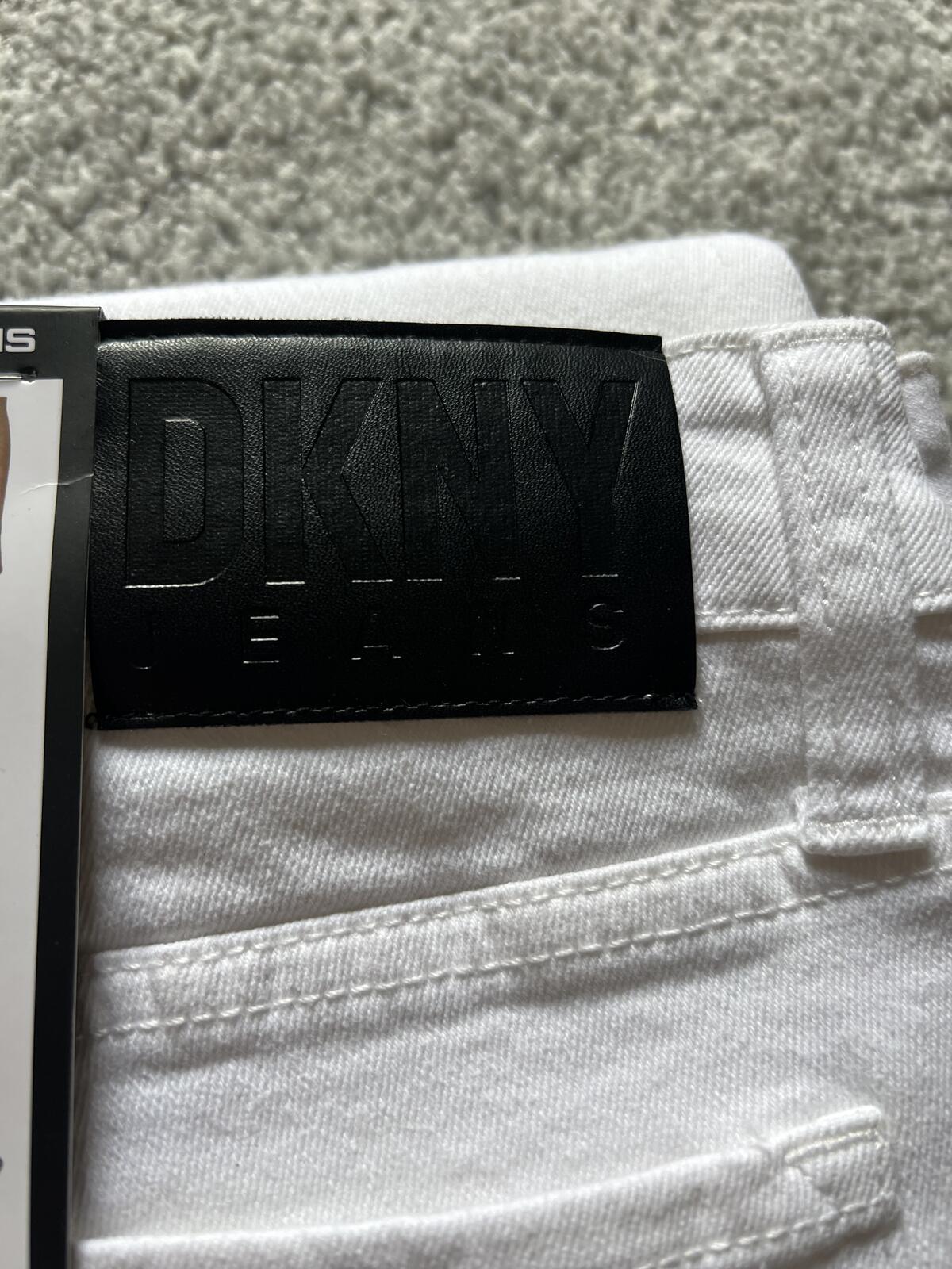 DKNY white cropped jeans, size 14