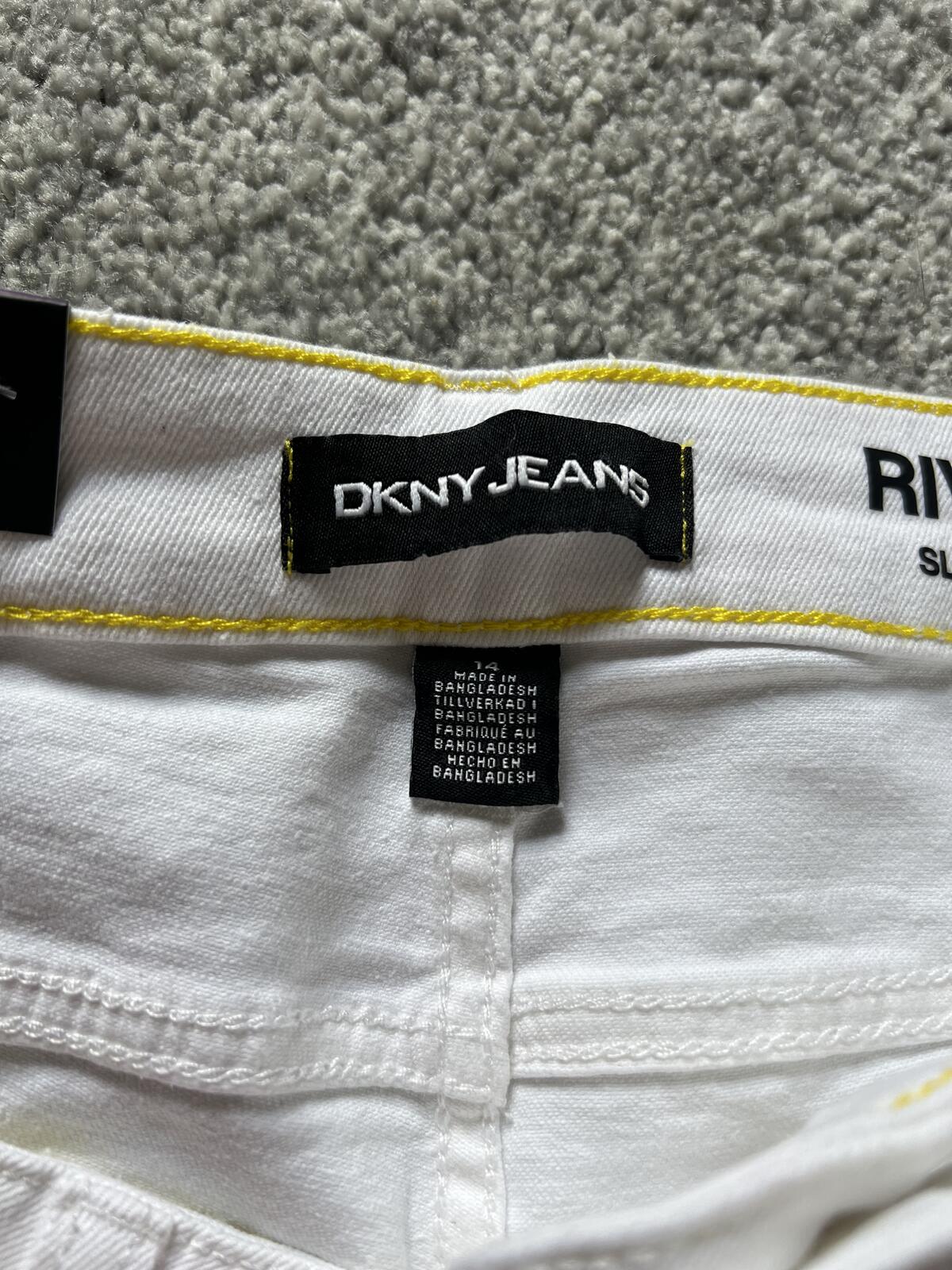 DKNY white cropped jeans, size 14