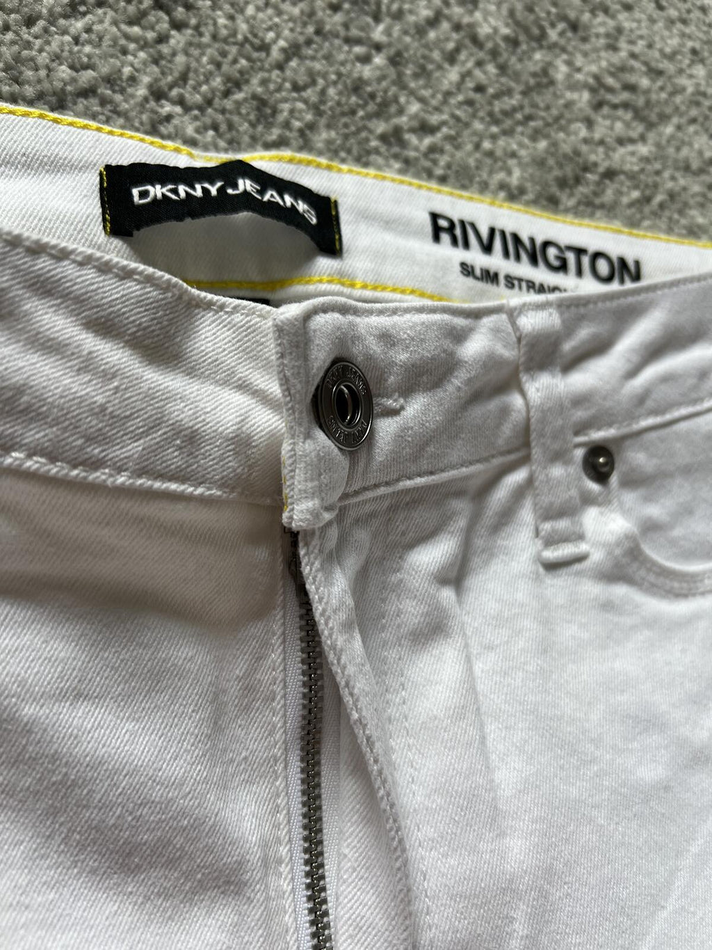 DKNY white cropped jeans, size 14