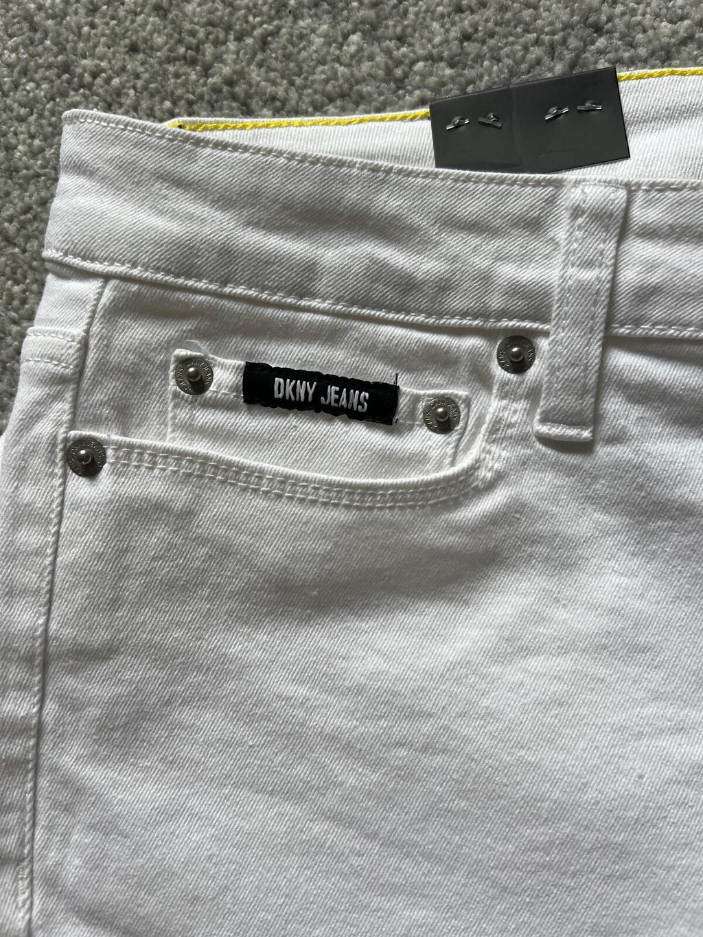 DKNY white cropped jeans, size 14