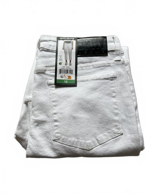 DKNY white cropped jeans, size 12