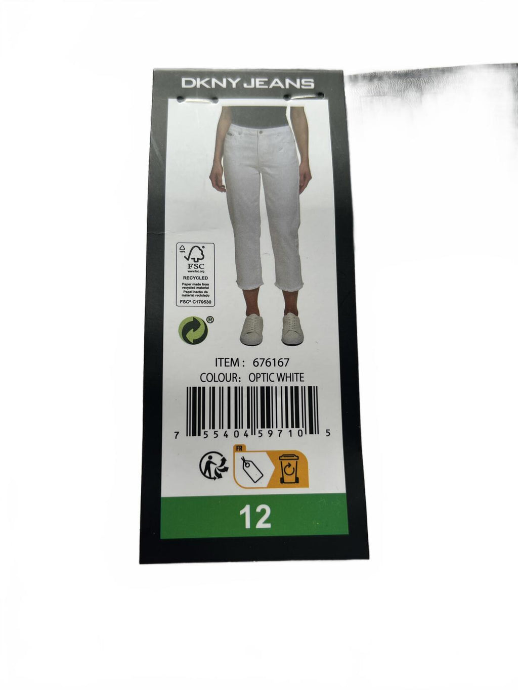 DKNY white cropped jeans, size 12