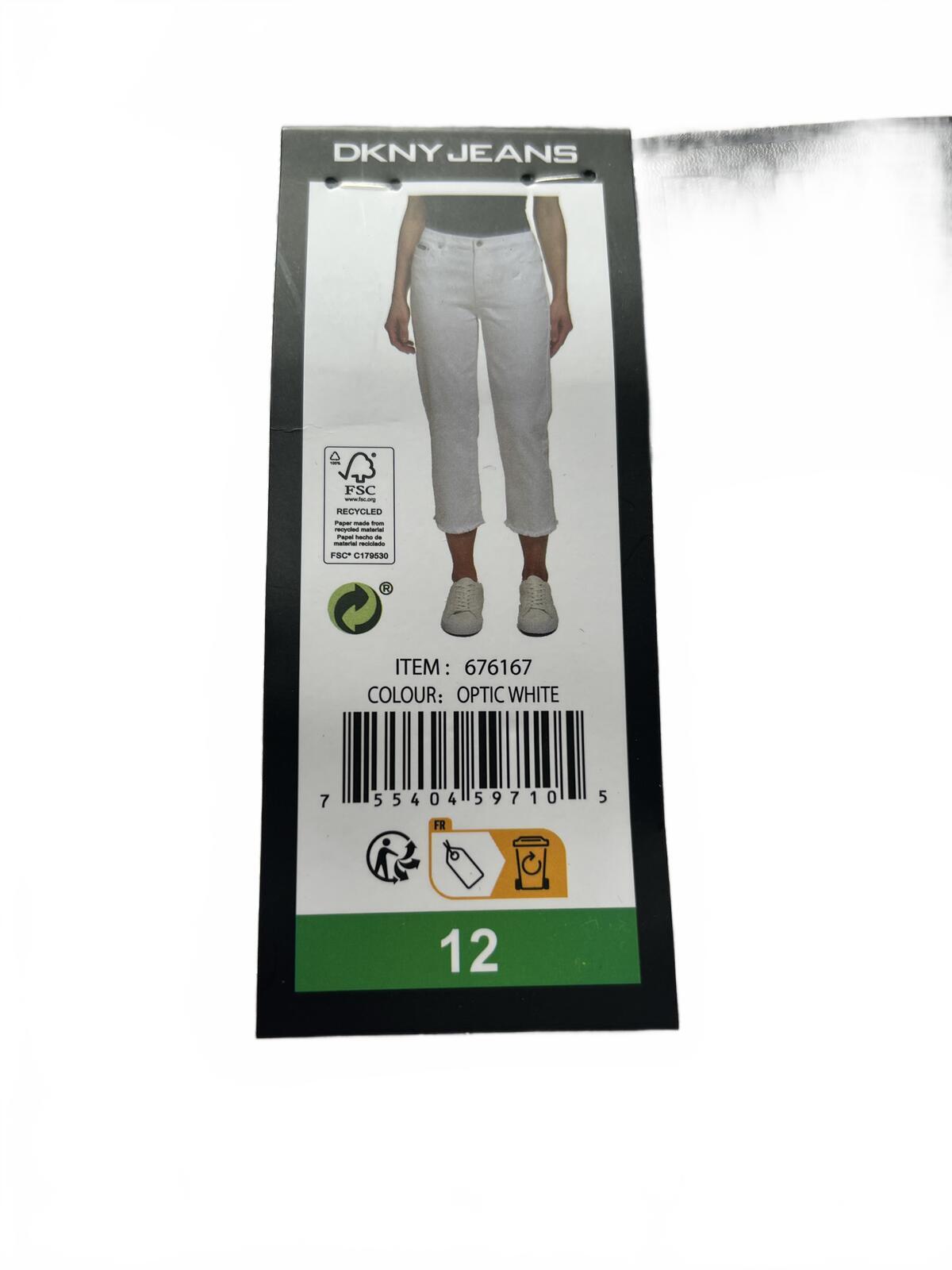 DKNY white cropped jeans, size 12