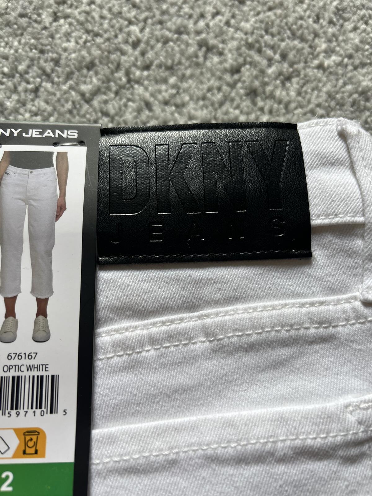 DKNY white cropped jeans, size 12