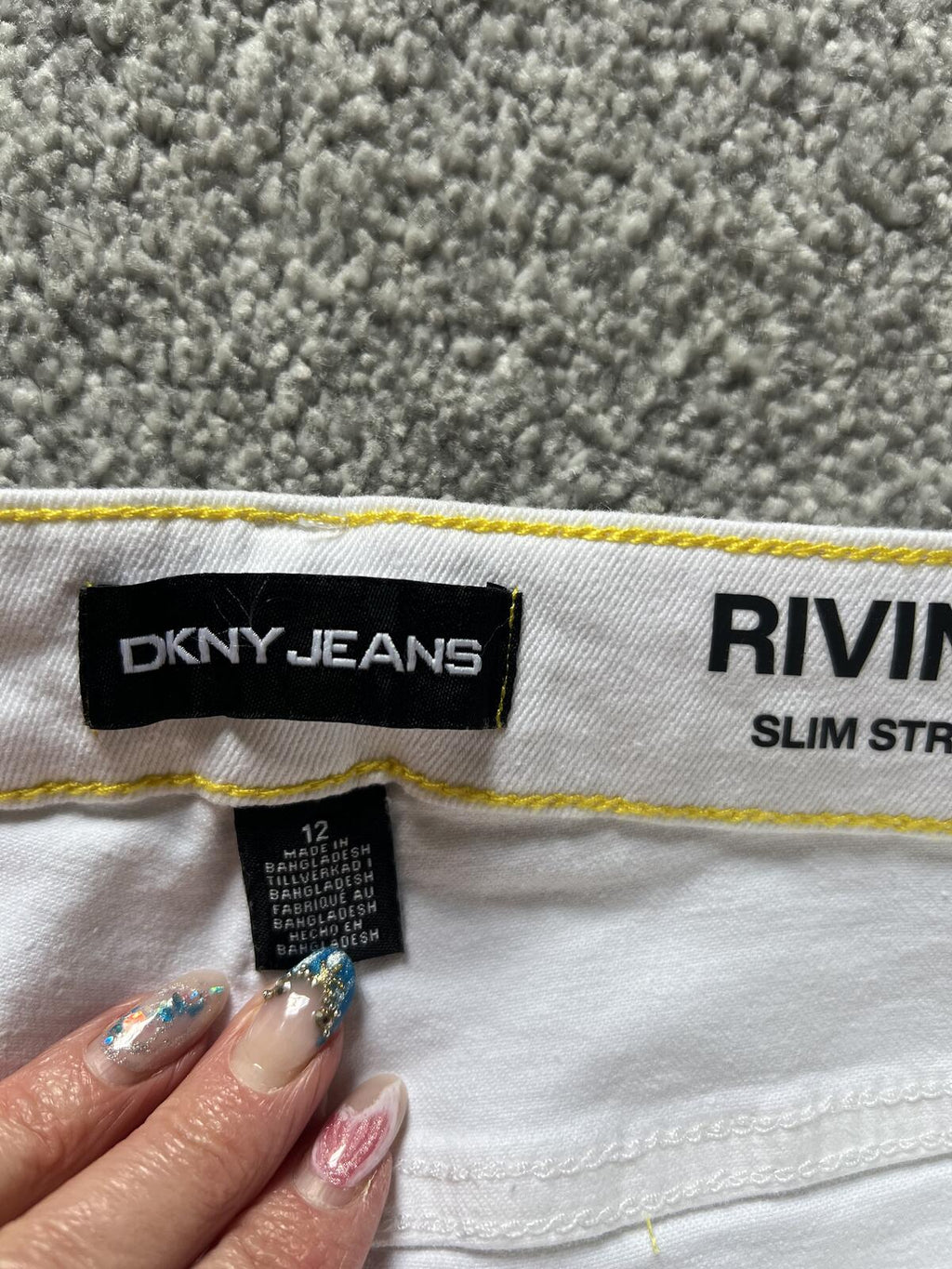DKNY white cropped jeans, size 12