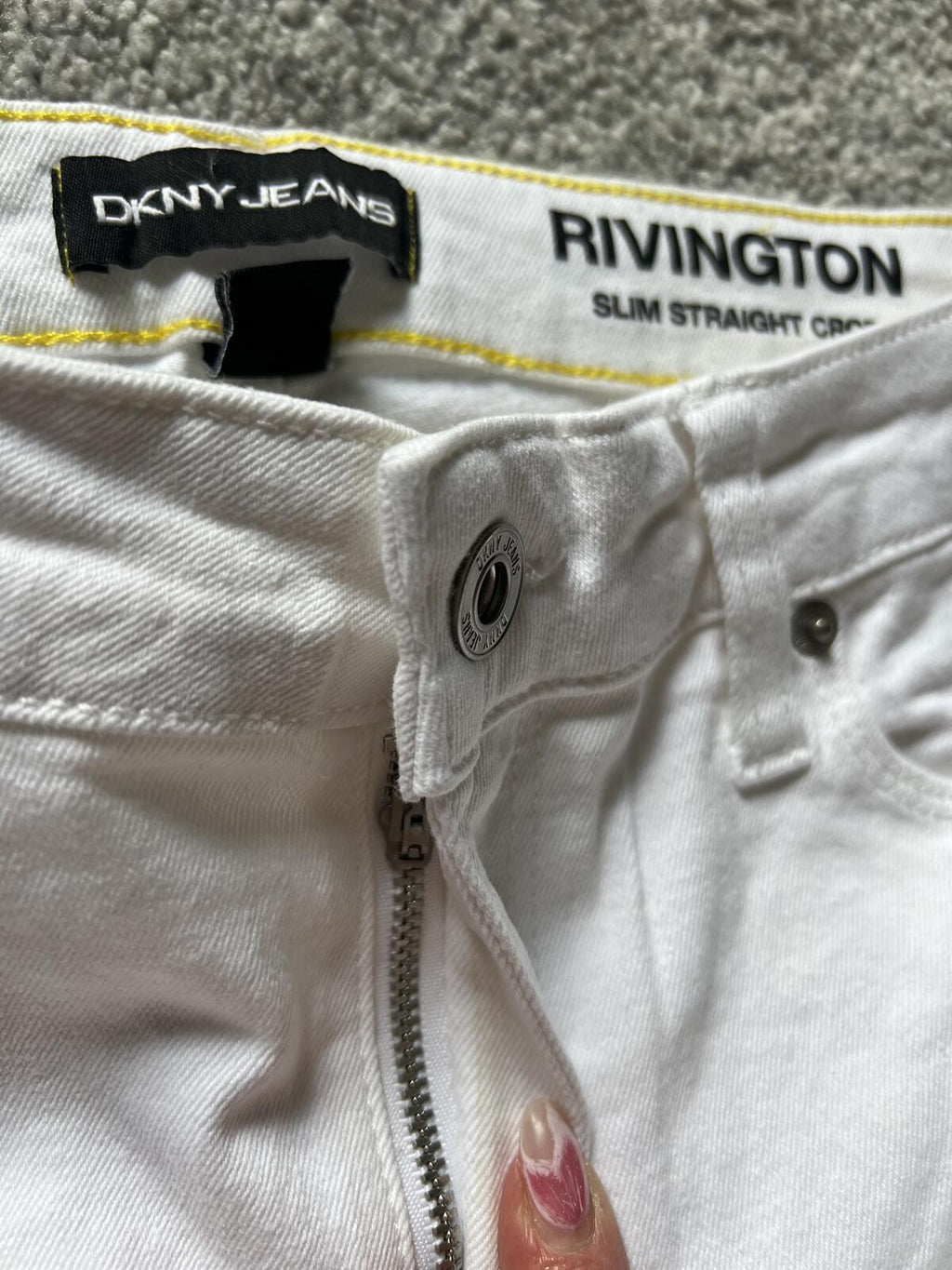 DKNY white cropped jeans, size 12