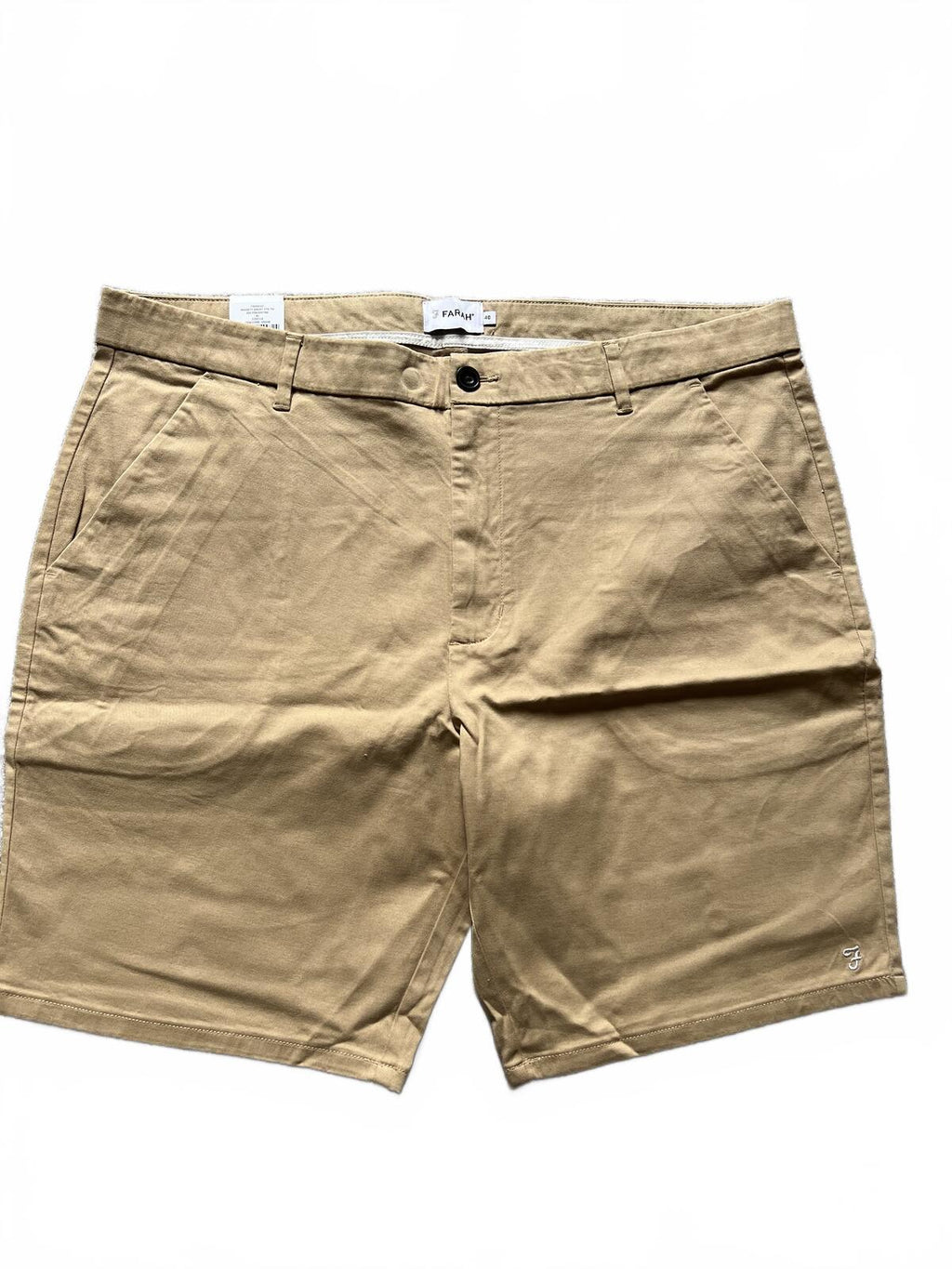 Farah men’s tan chino shorts, size 40” waist