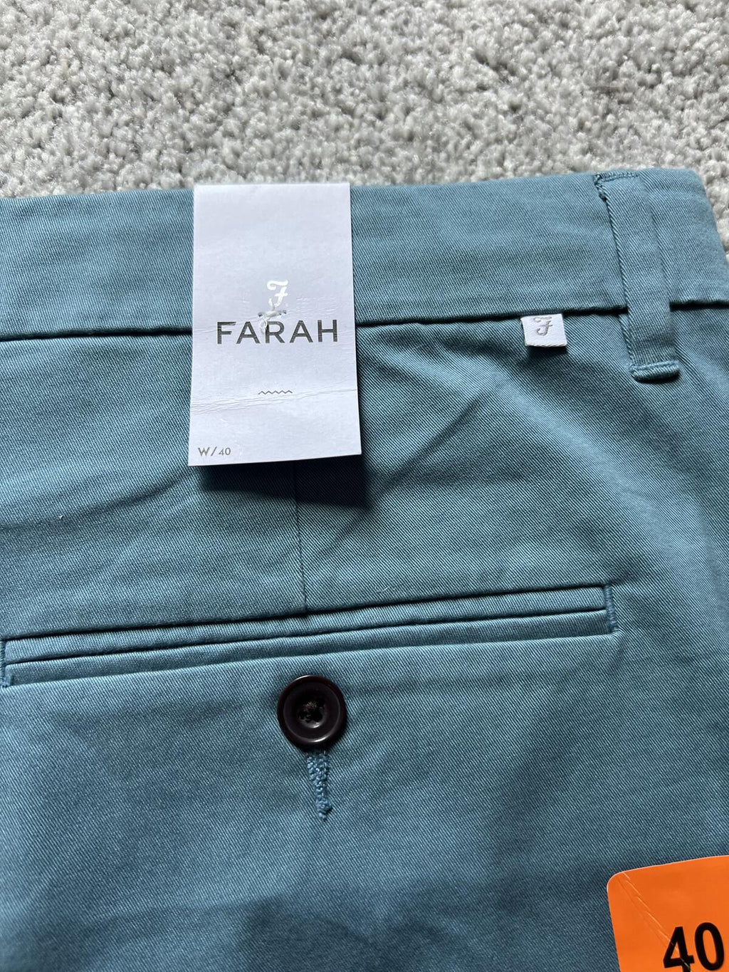 Farah men’s blue chino shorts, size 40” waist