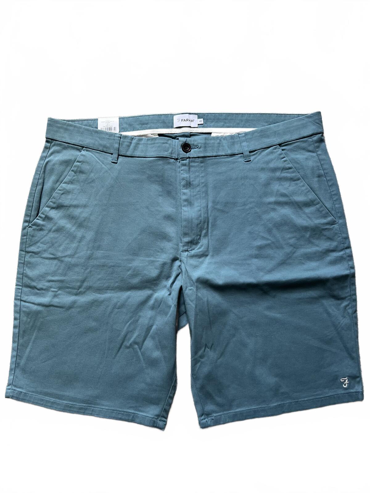 Farah men’s blue chino shorts, size 40” waist