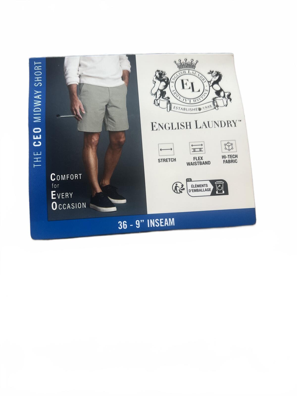 English Laundry Birch chino shorts, size 36” waist