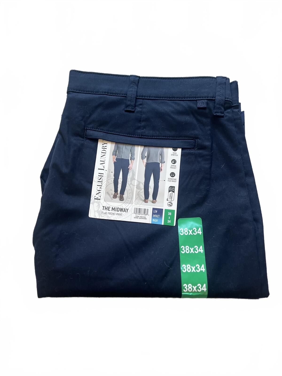 English Laundry navy chinos, size 38” x 34”