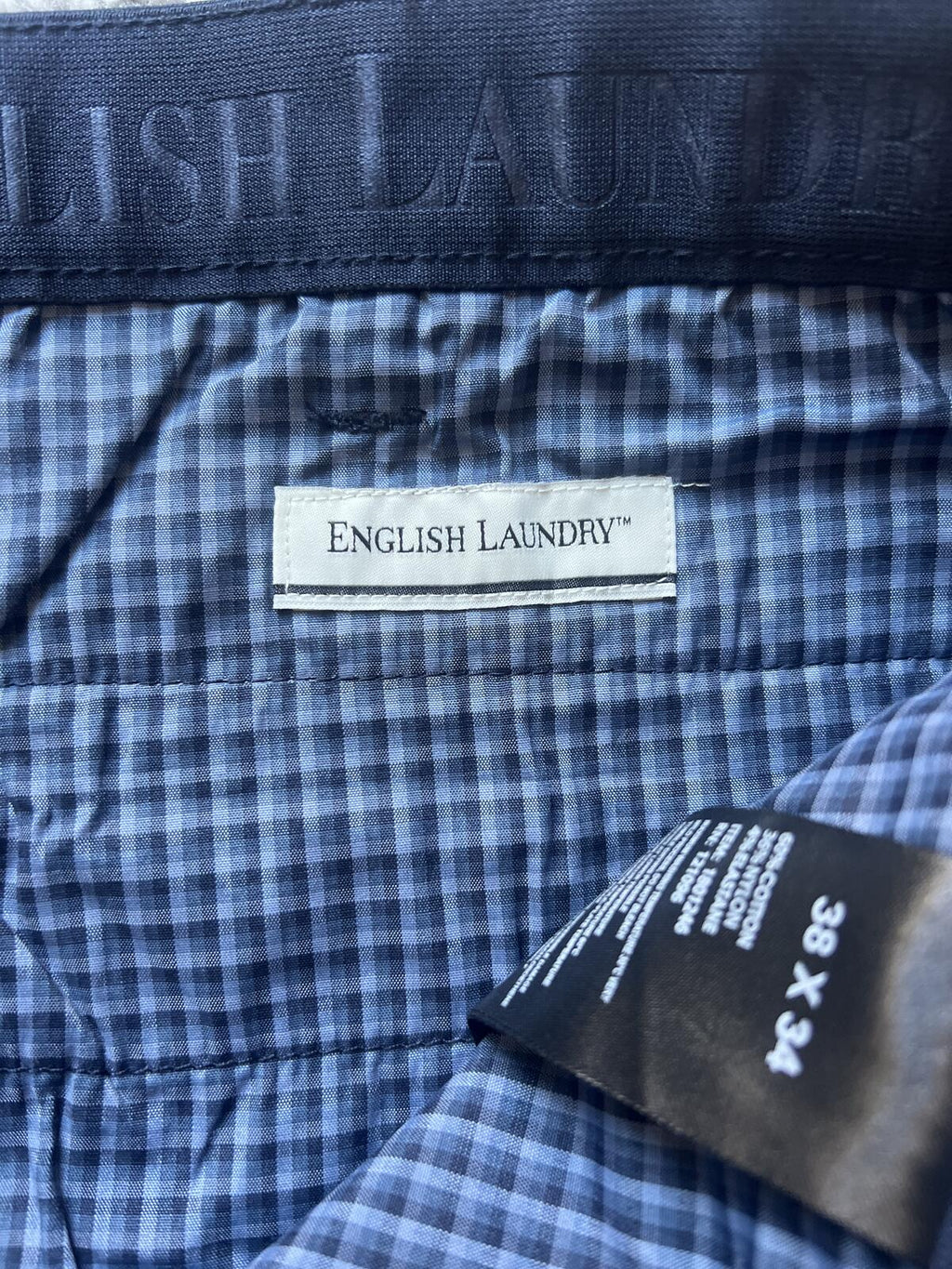 English Laundry navy chinos, size 38” x 34”