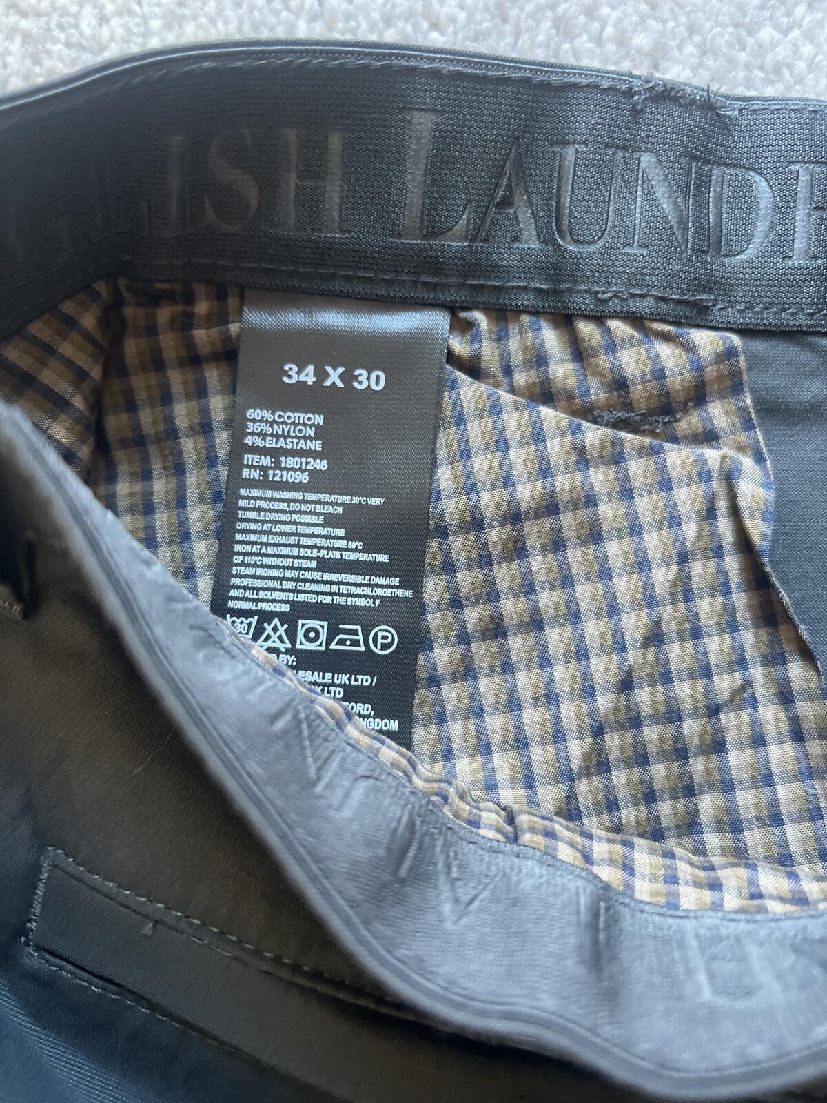 English Laundry deep sea chinos, size 34” x 30”