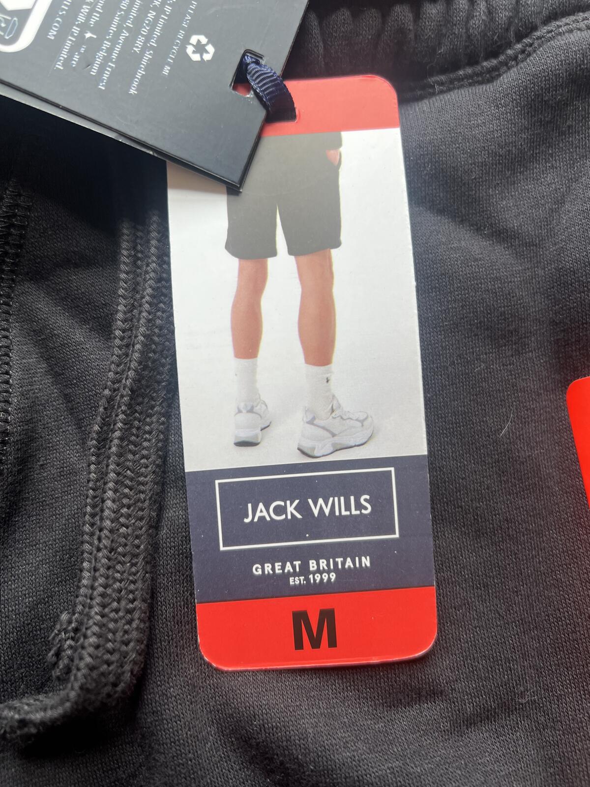 Jack Wills black Balmore shorts, size medium