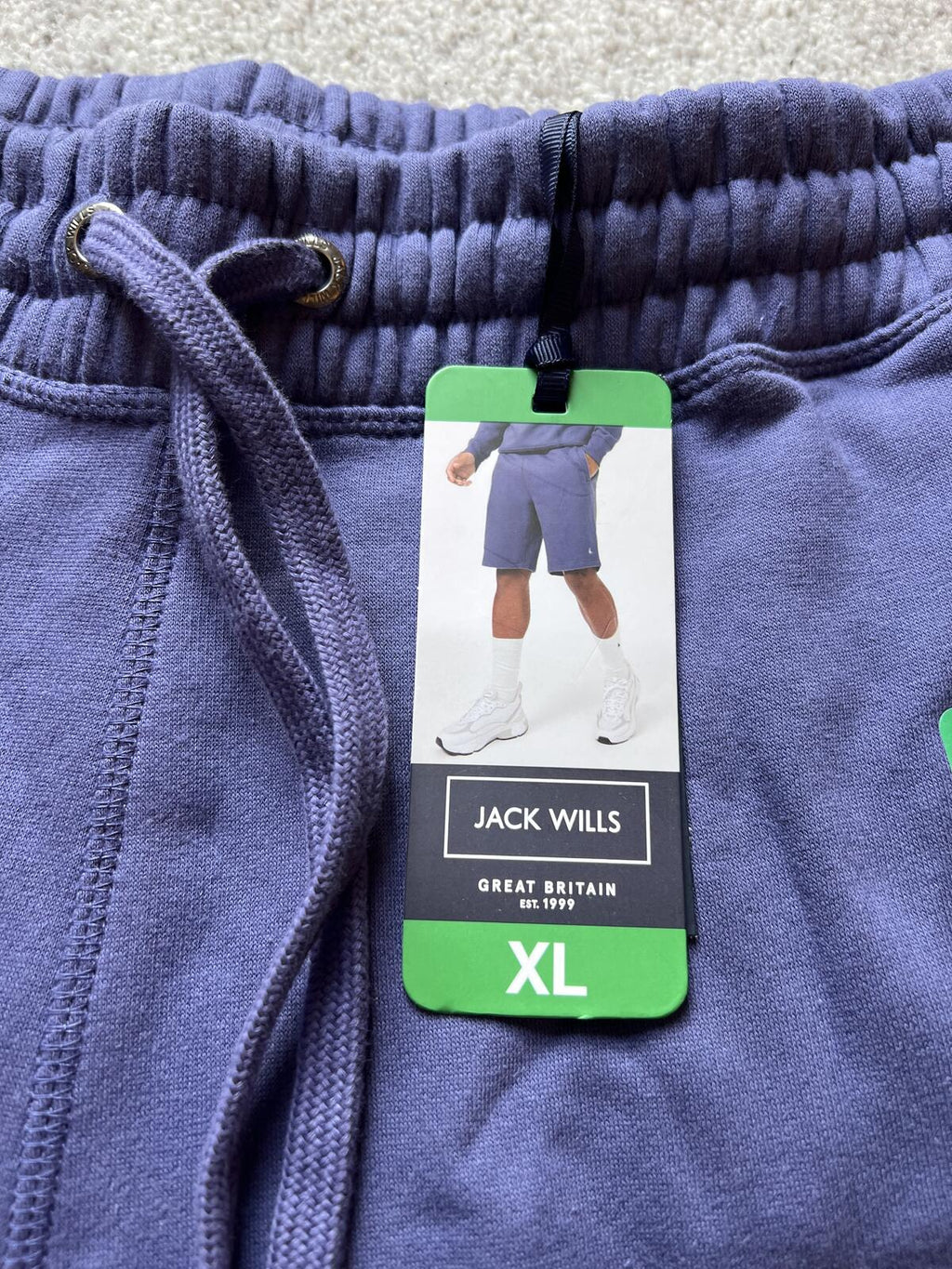 Jack Wills blue elasticated waist shorts, size XL