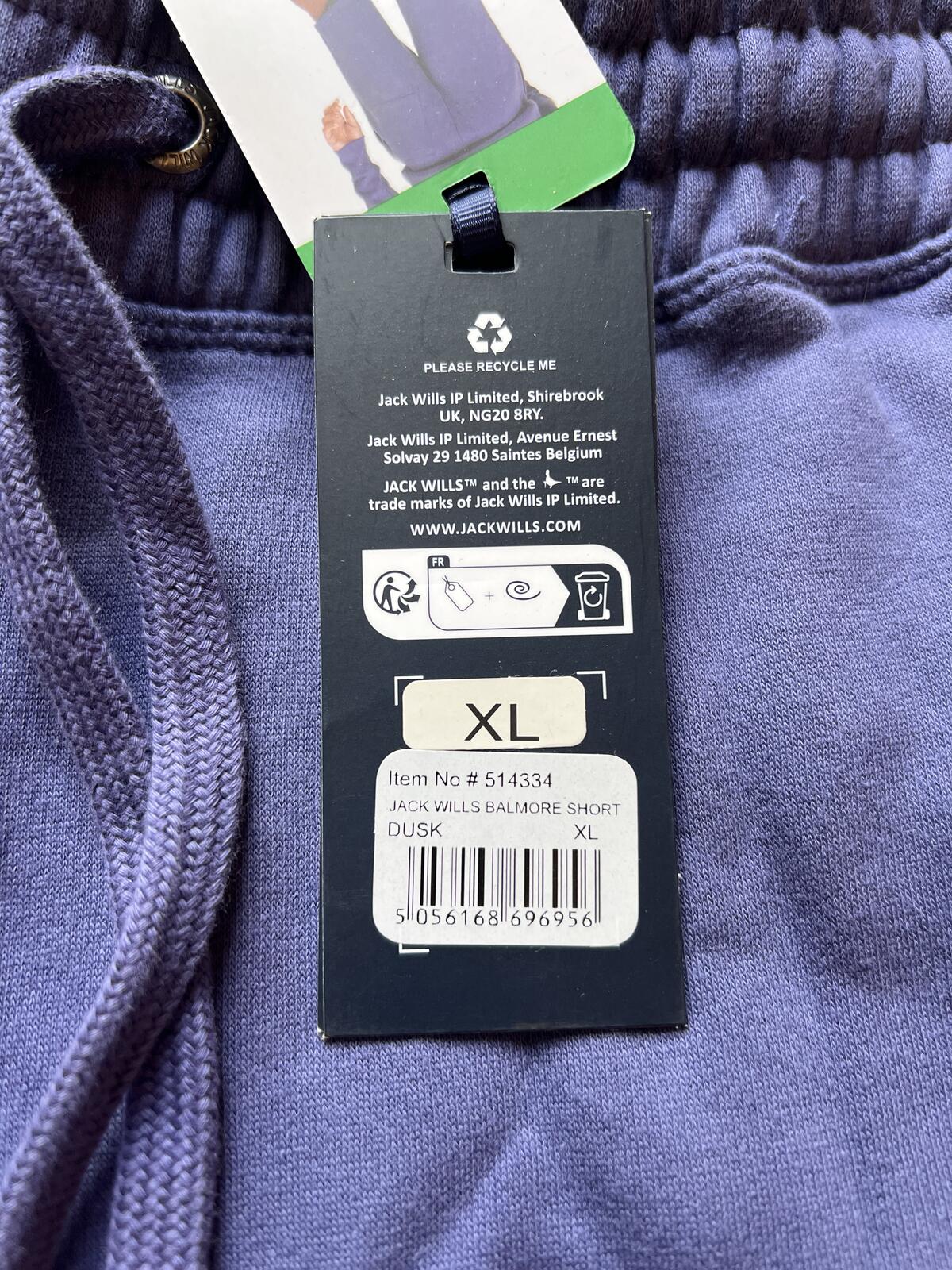 Jack Wills blue elasticated waist shorts, size XL