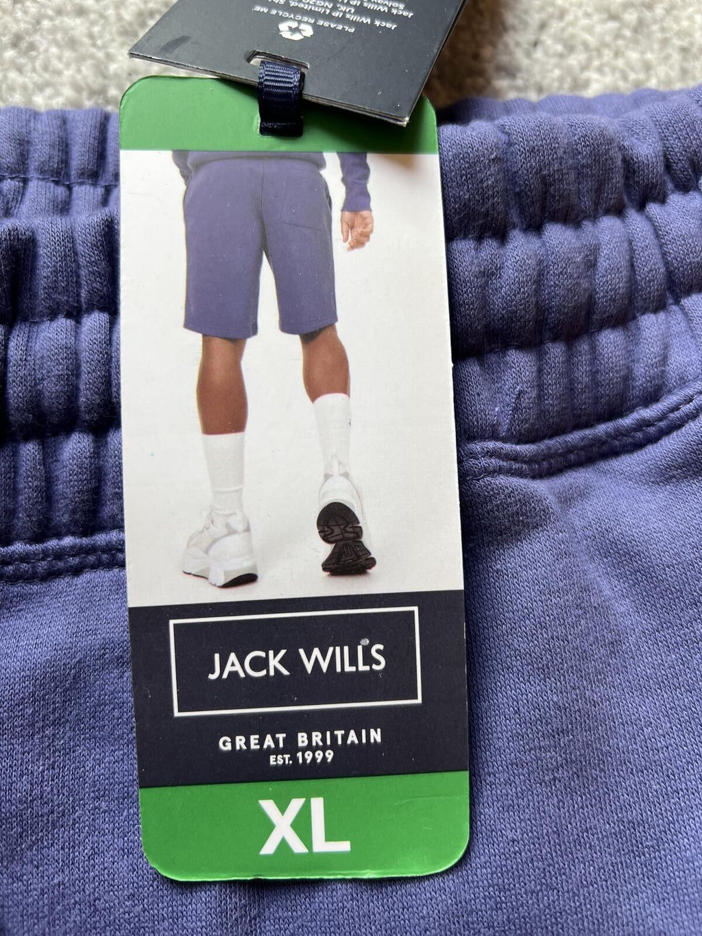 Jack Wills blue elasticated waist shorts, size XL