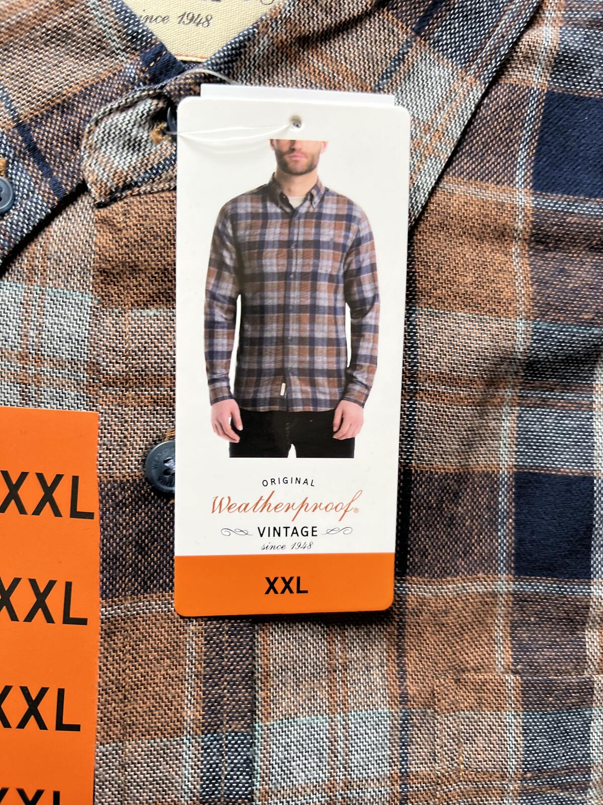 Men’s navy check shirt, size XXL