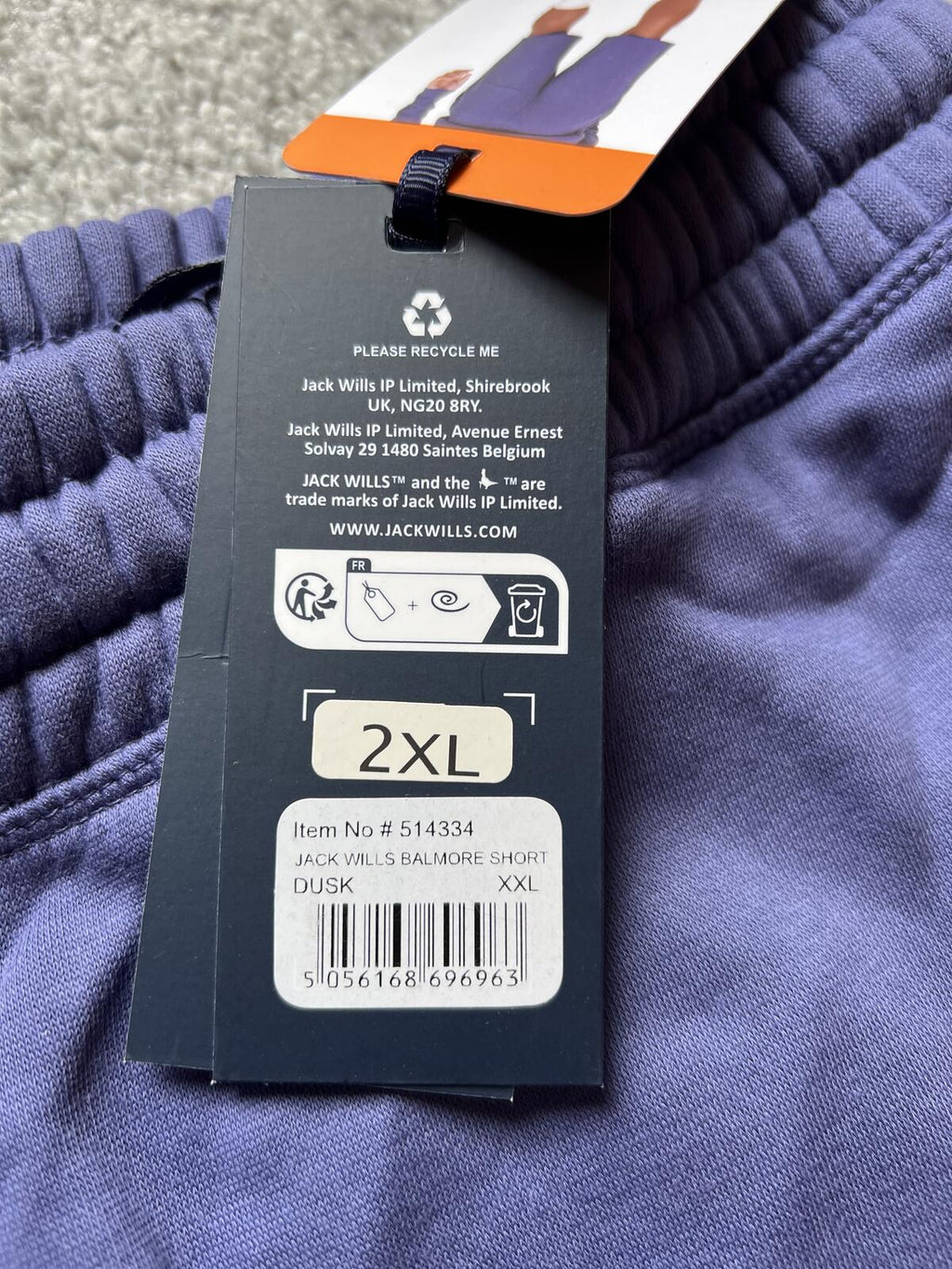 Jack Wills blue elasticated waist shorts, size XXL