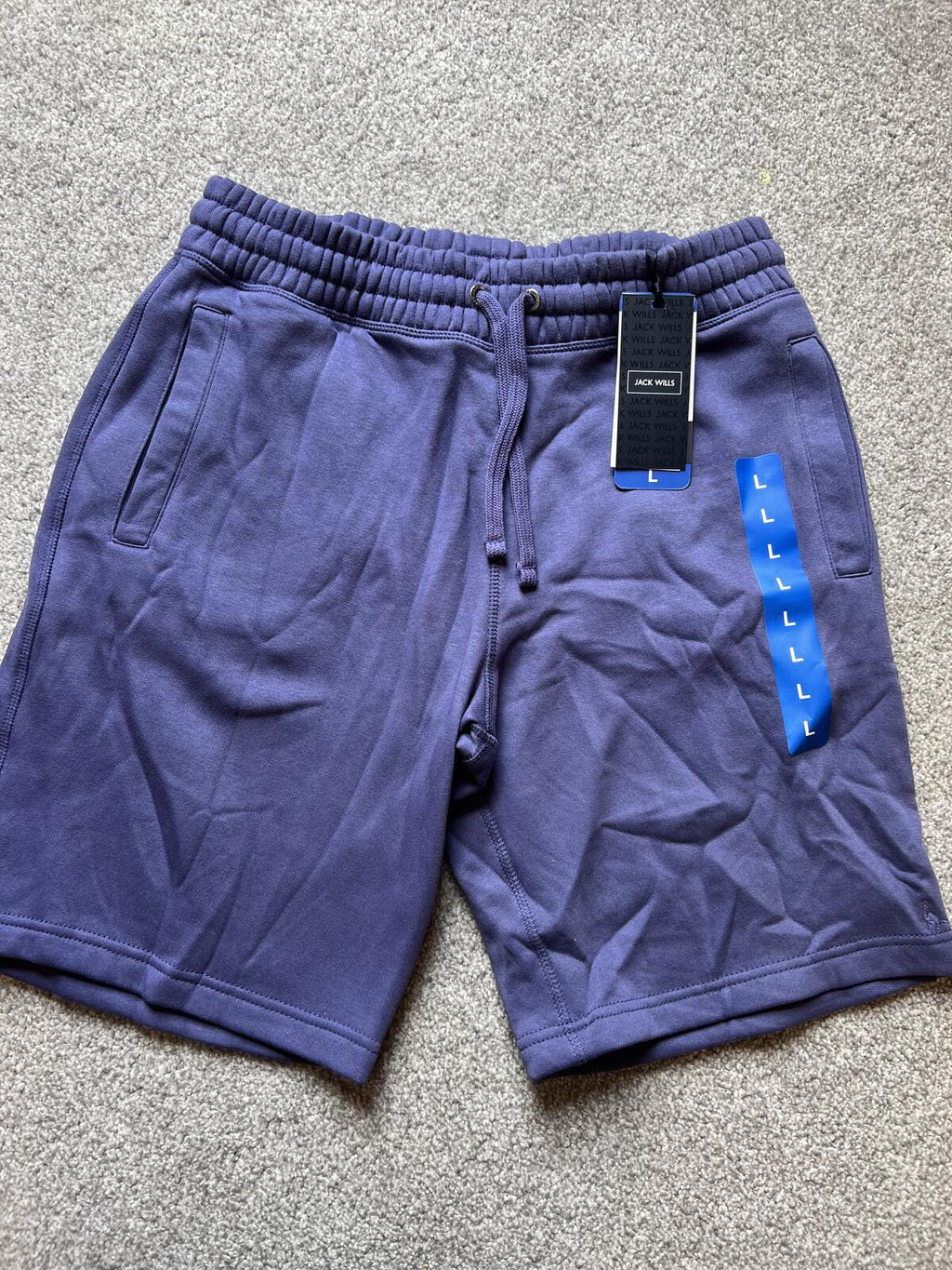 Jack Wills blue elasticated waist shorts, size large