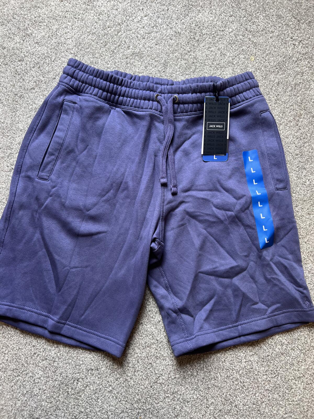 Jack Wills blue elasticated waist shorts, size large