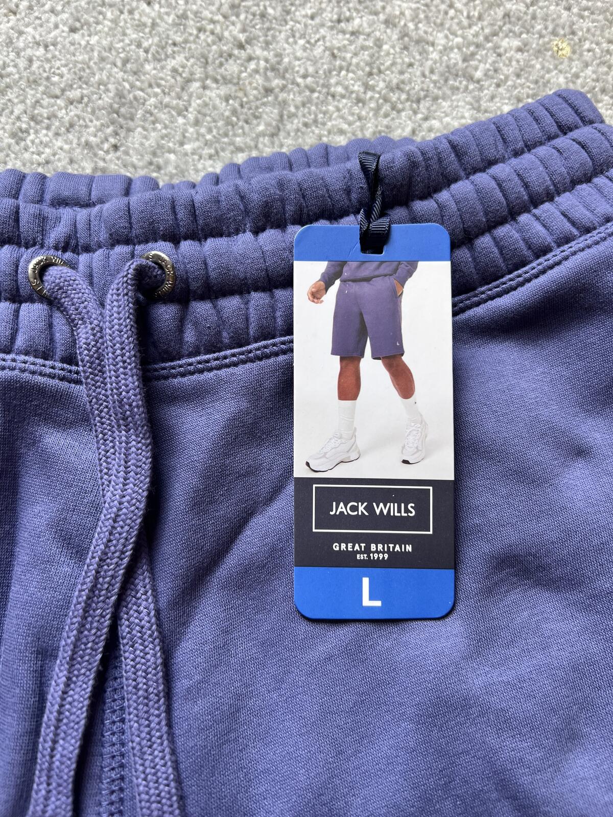 Jack Wills blue elasticated waist shorts, size large