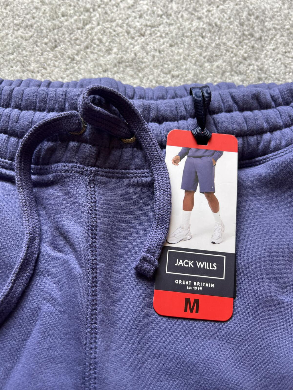 Jack Wills blue elasticated waist shorts, size medium