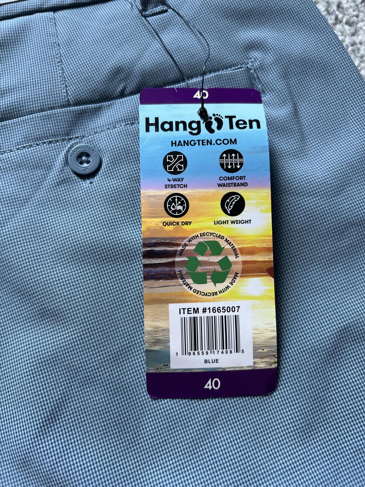 Hang Ten blue chino shorts, size 40” waist