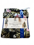 Flora Nikrooz black flowery soft satin short pyjamas, size large