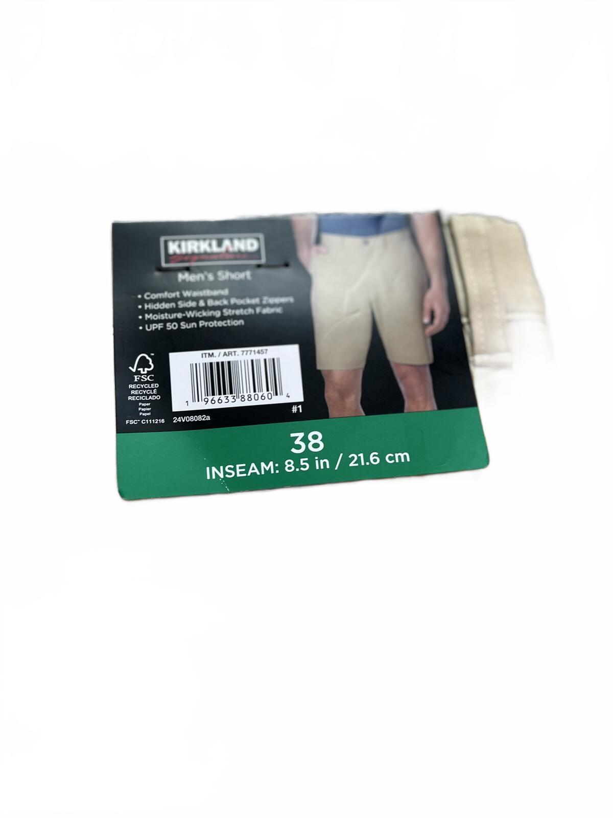 Kirkland beige chino shorts, size 38” waist