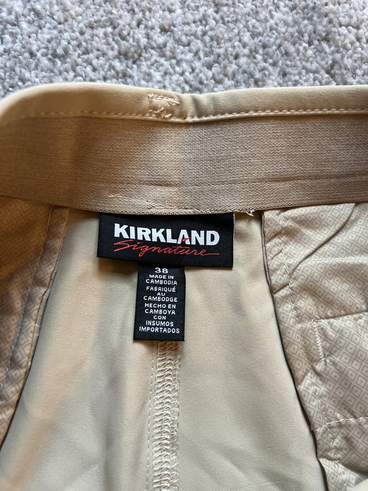Kirkland beige chino shorts, size 38” waist