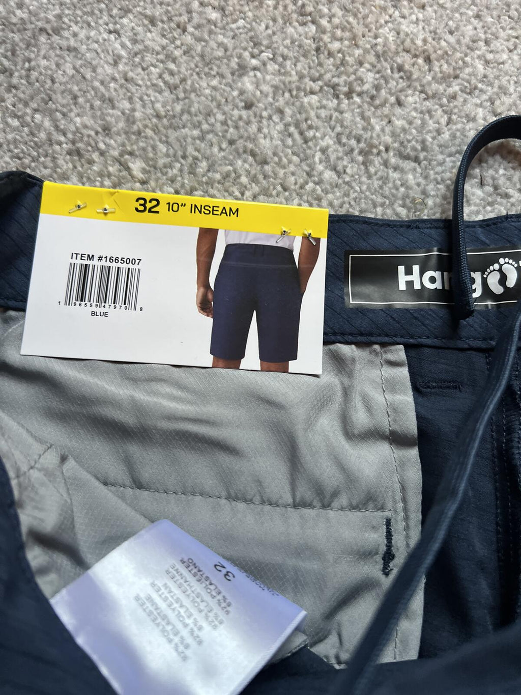 Hang Ten navy chino shorts, size 32” waist