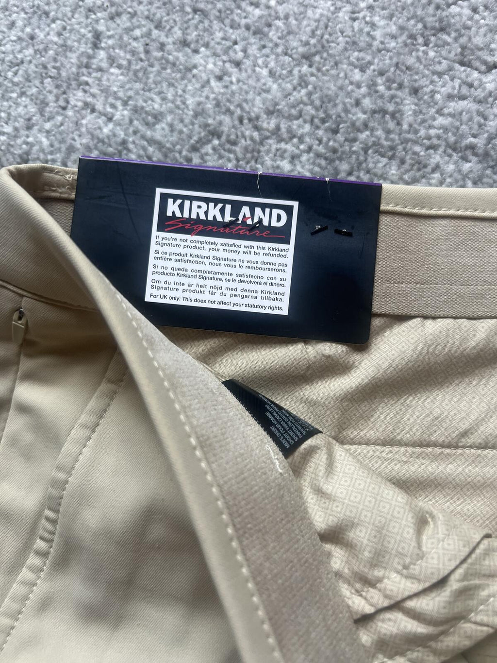 Kirkland beige chino shorts, size 40” waist