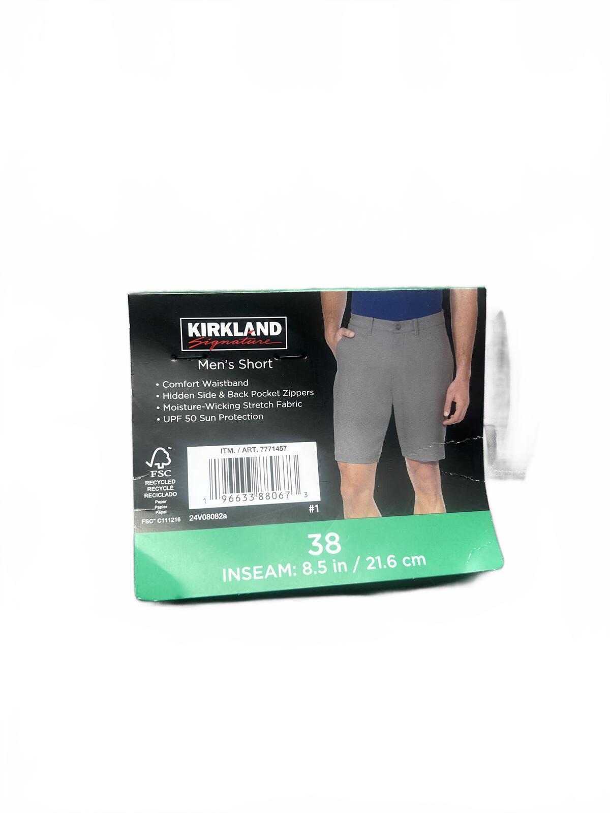 Kirkland grey chino shorts, size 38”