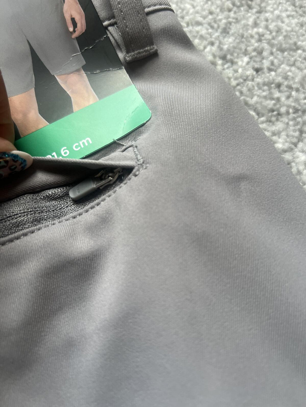 Kirkland grey chino shorts, size 38”