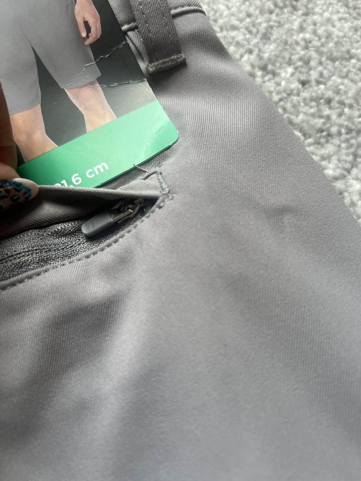 Kirkland grey chino shorts, size 38”