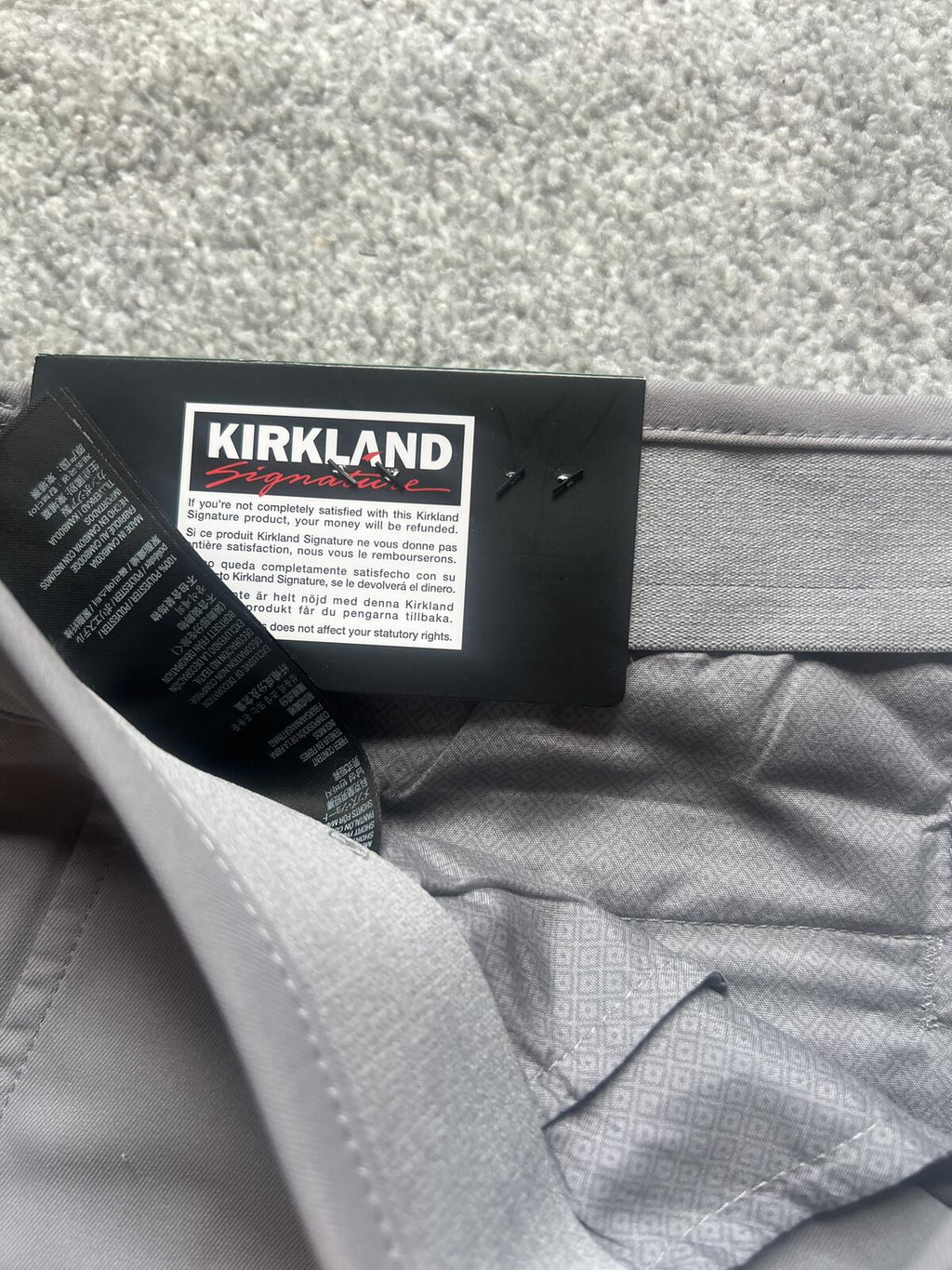 Kirkland grey chino shorts, size 38”